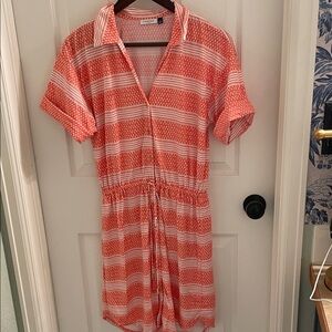 Cabana Life Coral and White Women's Dress